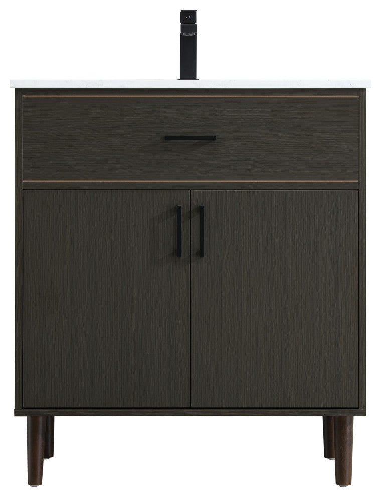 Home Living 30" Single Bathroom Vanity, Mocha Brown