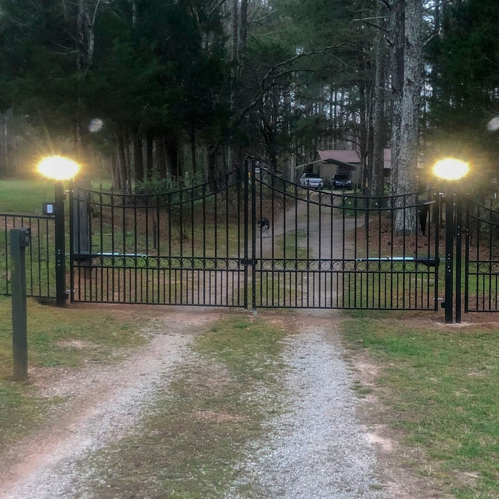 Aleko Driveway Gates Iron Wrought Steel Dublin Style, 18'