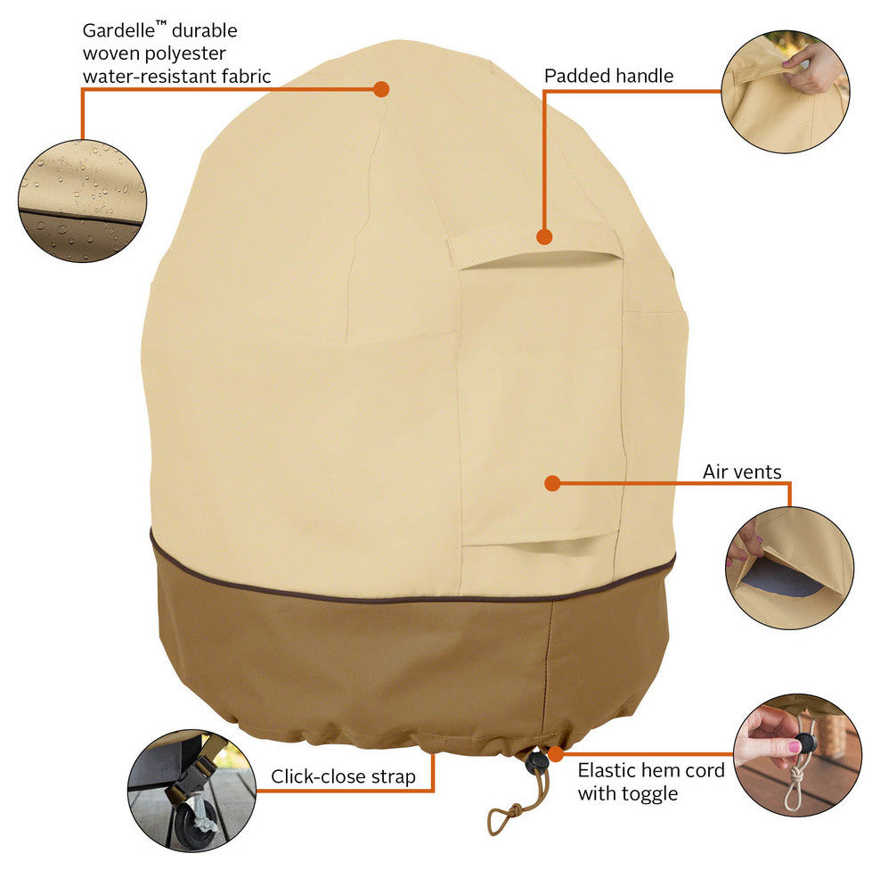 Mini Kamado Ceramic Grill Cover, Heavy-Duty Weather Resistant Fabric