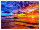 Vibrant Colorful Coastal Sunset 18x24 Canvas Wall Art