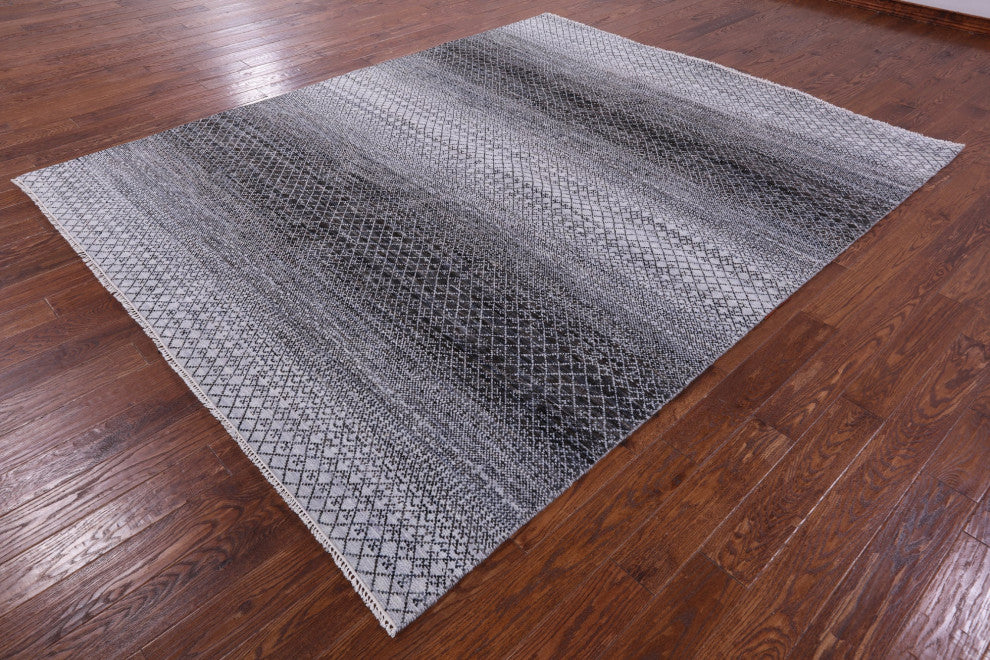 8' 1" X 10' 0" Savannah Grass Hand Knotted Wool Rug - Q13209