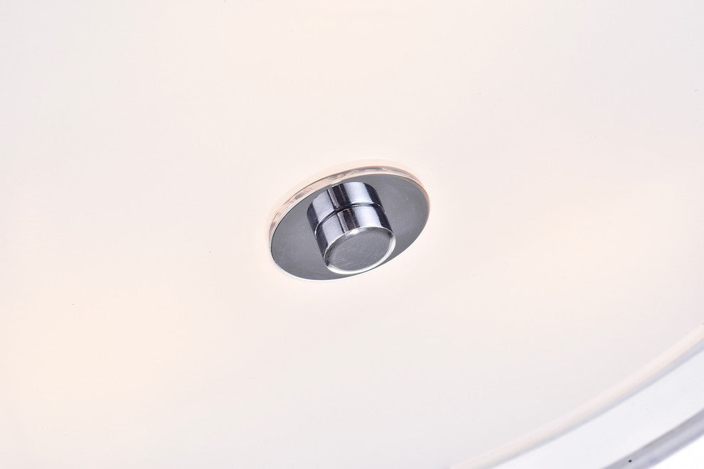 3-Light Brushed Nickel 2 Drum Shades Crystal Semi Flush Mount Chandelier
