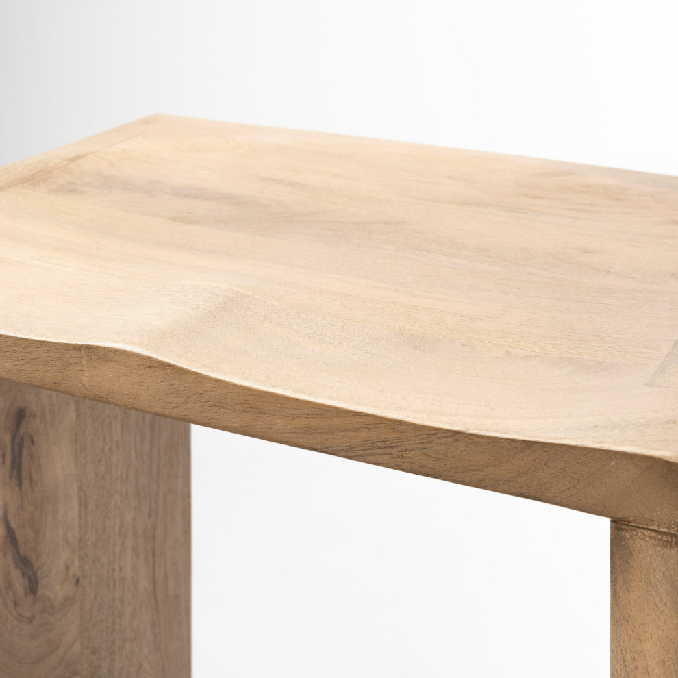 Aida Light Brown Solid Wood Counter Stool