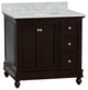 Bella 36" Bathroom Vanity, Chocolate, Carrara Marble