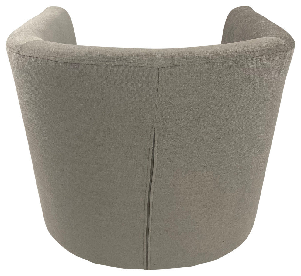 Ingran Barrel Swivel Upholstered Accent Chair, Gray