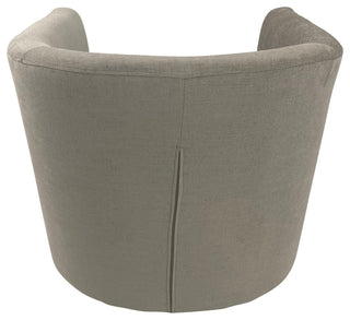 Ingran Barrel Swivel Upholstered Accent Chair, Gray