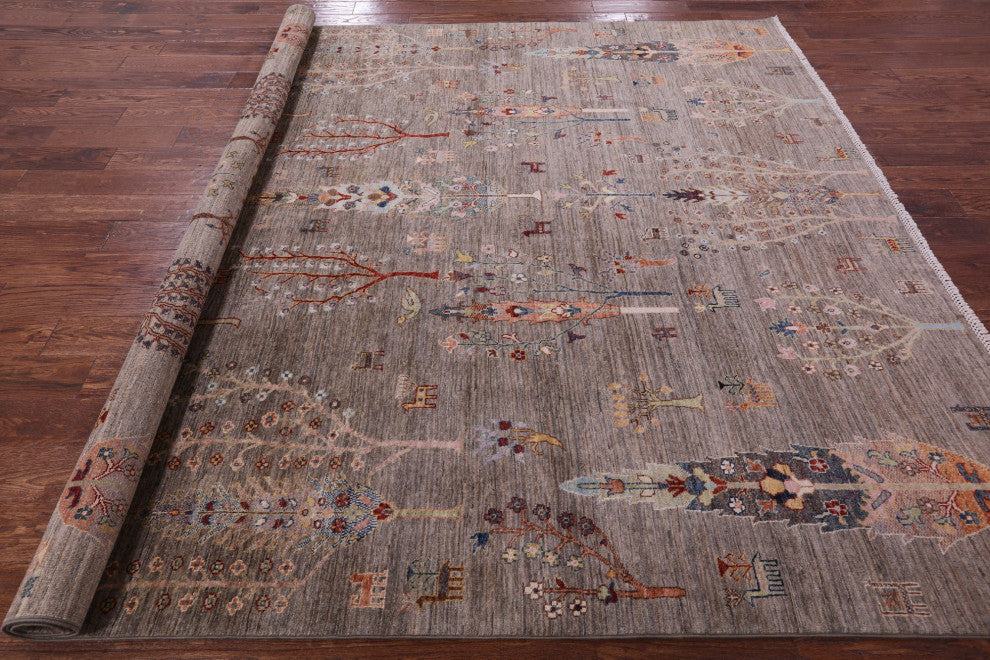 Hand Knotted Persian Gabbeh Wool Tribal Rug 8' 1" X 9' 6" Q11139