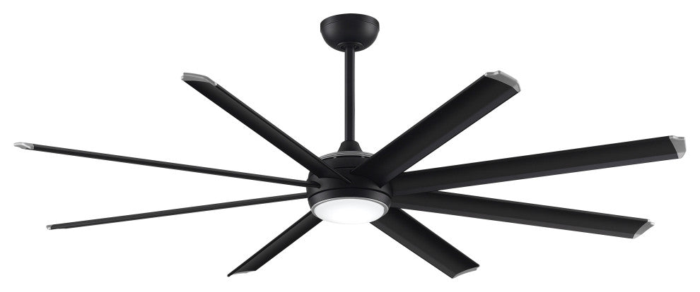Stellar Ceiling Fan Black Fan With Black Blades and Light, 84"