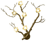 6-Light Brass Aluminum Wall Sconce With White Ceramic Shades