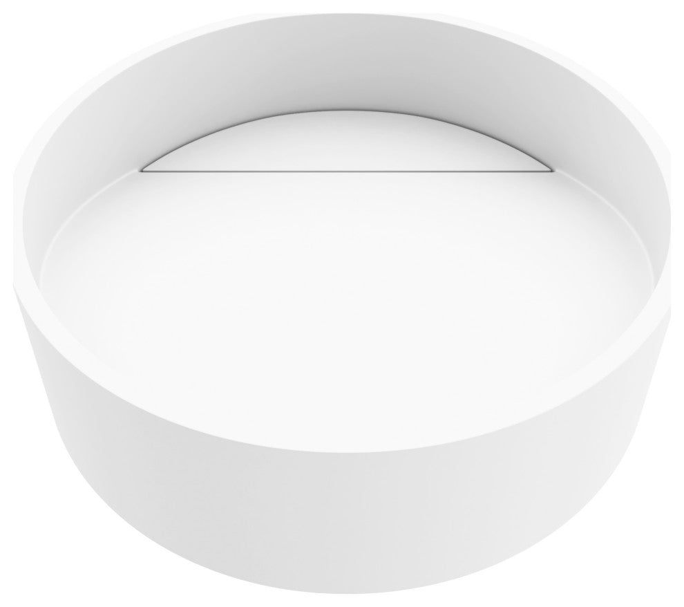 VIGO Starr 15"L x 15"W x 5"H Matte Stone Round Bathroom Vessel Sink