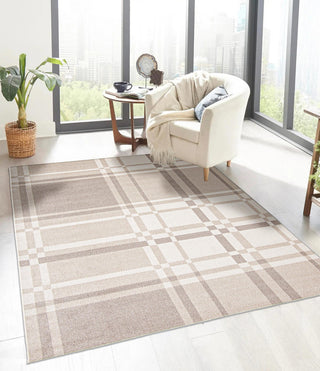 Aqua Roma Area Rug, Ivory, 6'x9'