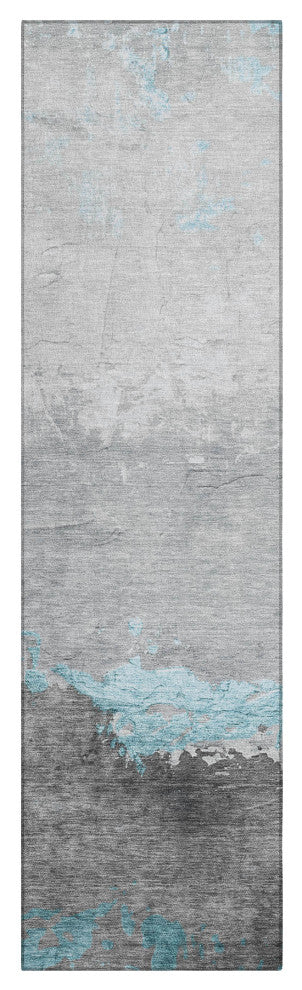 Machine Washable Indoor/Outdoor Chantille ACN1885 Teal 2'3" x 7'6" Runner Rug