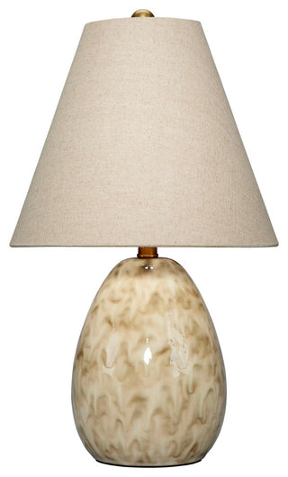 Raindrop Ceramic Table Lamp With Linen Shade, Off White