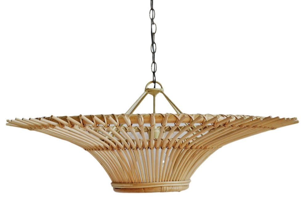 Rattan Sun Ray Pendant Small