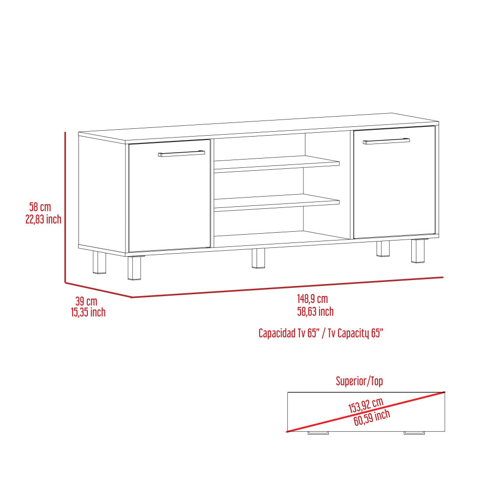 DEPOT E-SHOP Egeo TV Stand, Carbon Espresso/Pine