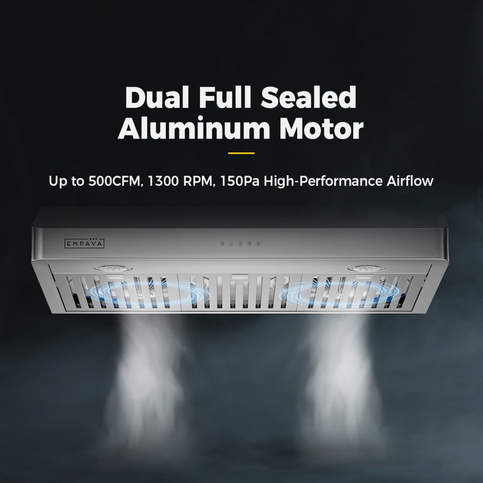 36 In. 500 CFM Ducted Under Cabinet Range Hood With Sealed Aluminum Motor