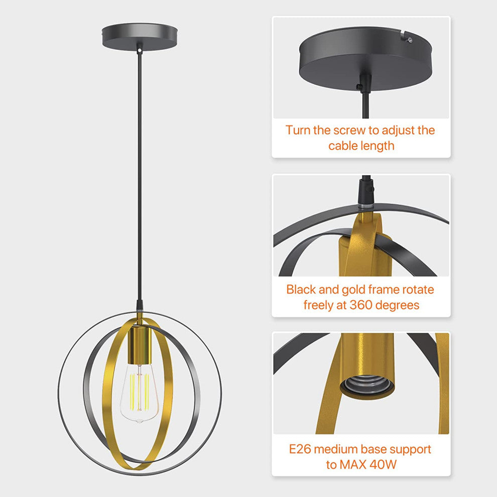Industrial Pendant Light Fixture, Farmhouse Island Hanging Light Fixture