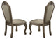 Set of 2 PU Upholstered Side Chair, Antique White Finish