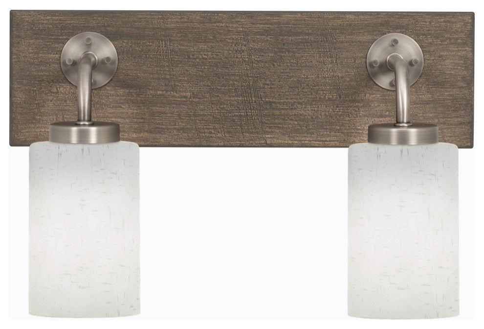 Oxbridge, 2 Light Bath Bar, Graphite & Painted Distressed Metal, 4" White Muslin