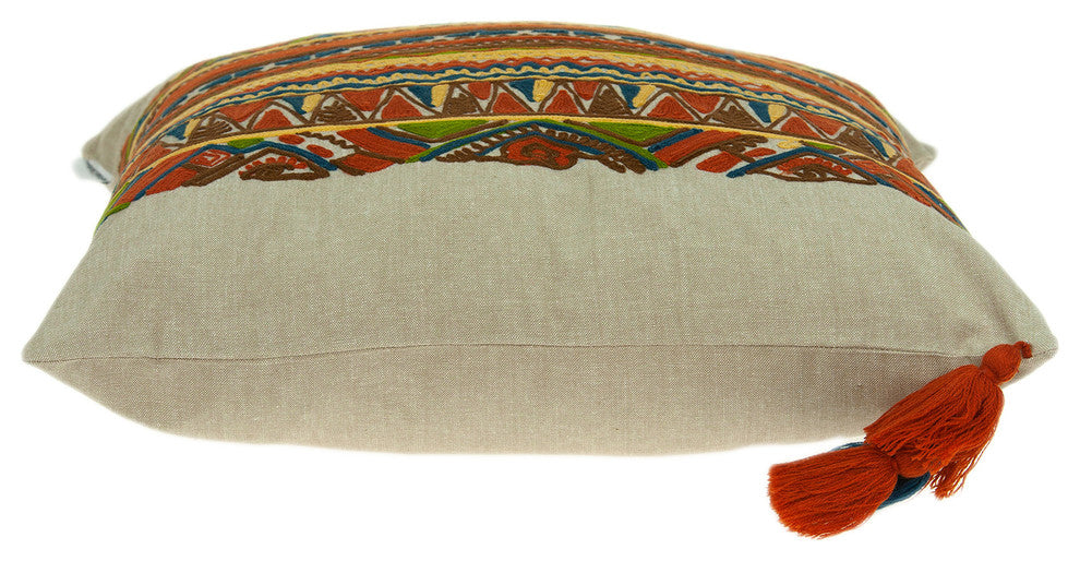 Parkland Collection Zelda Bohemian Multicolor Pillow Cover With Poly Insert