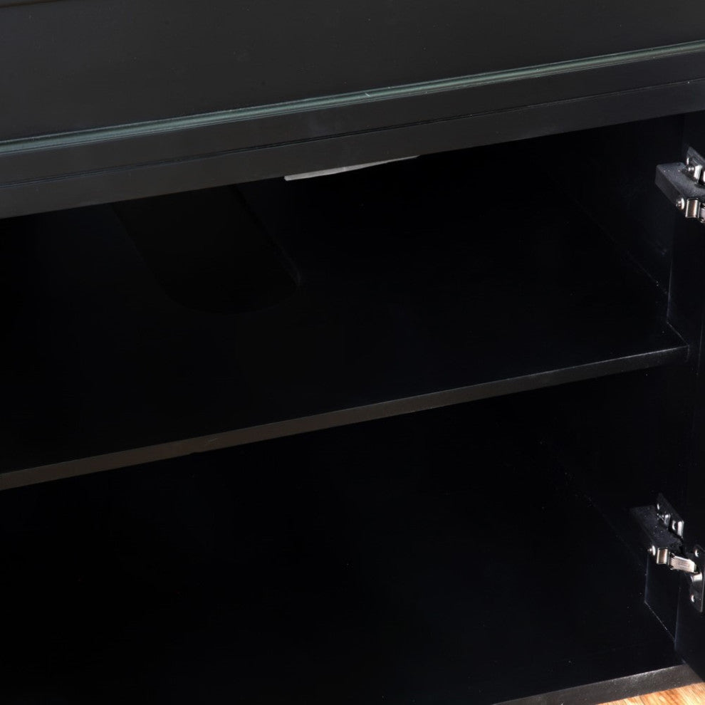 60" Double Sink Vanity-Wood-Ebony