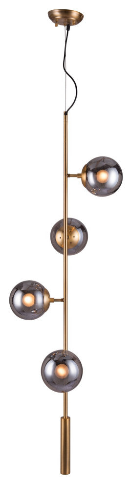 Pendant Ceiling Light Fixture, Glass, Steel Metal, Brass, Gold, Black, Lounge