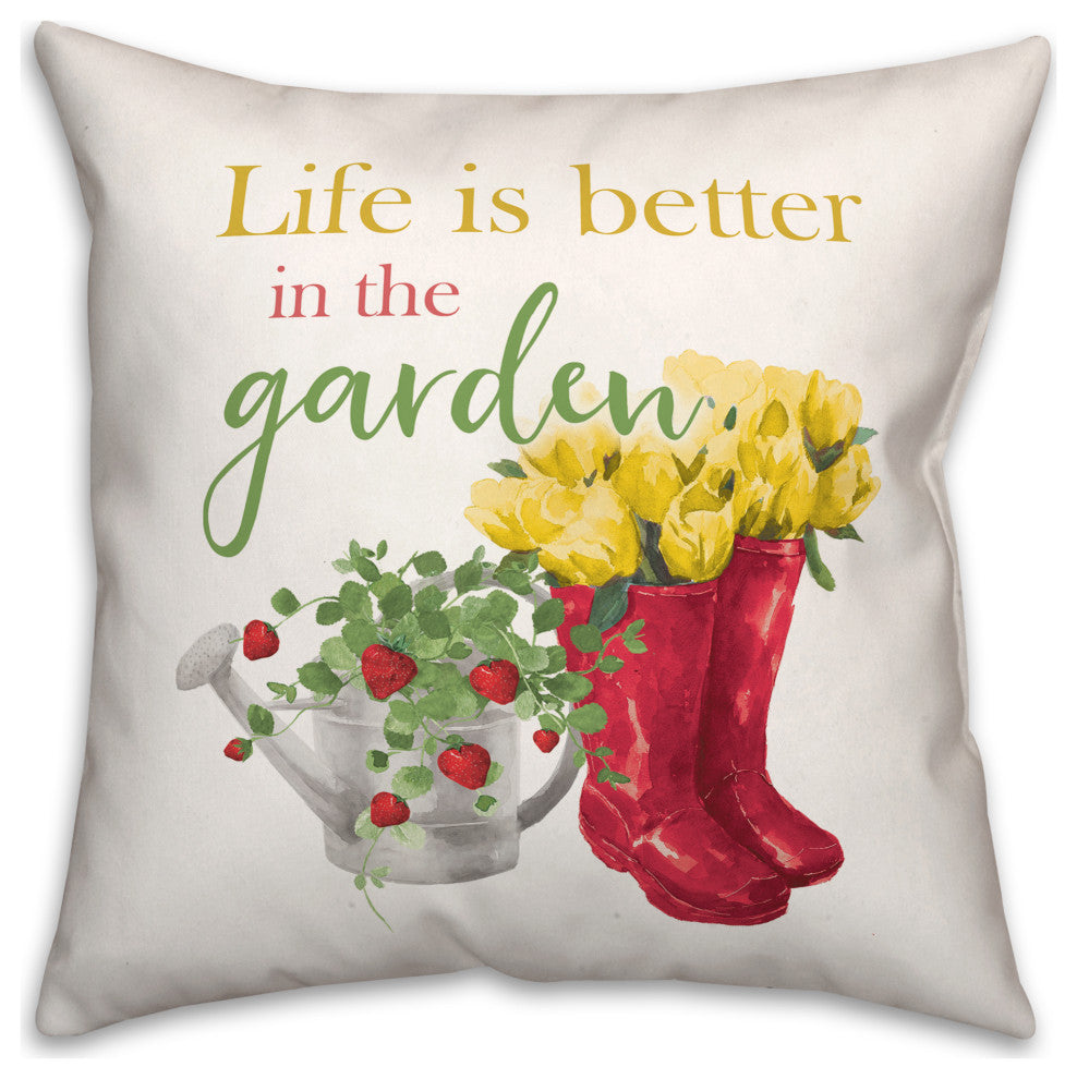 Life Better, Garden 3 18x18 Spun Poly Pillow