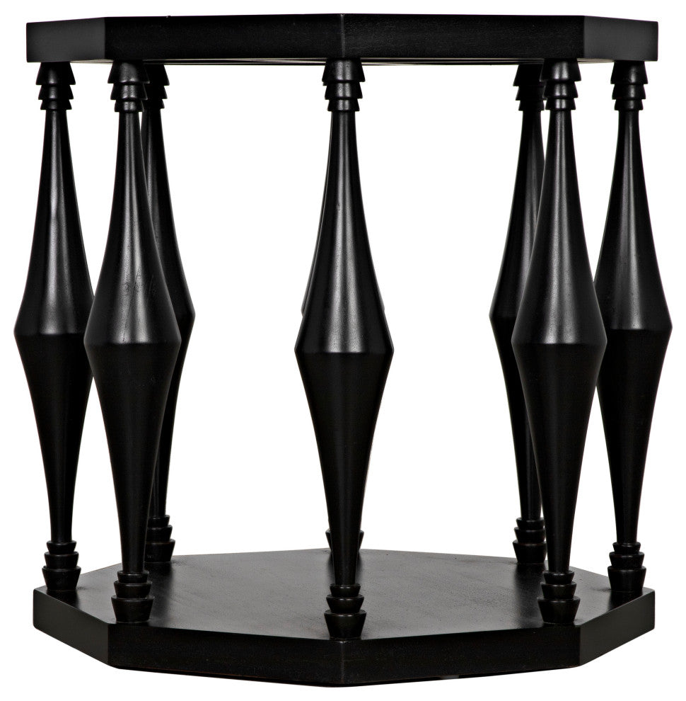 Marceo Side Table, Hand Rubbed Black