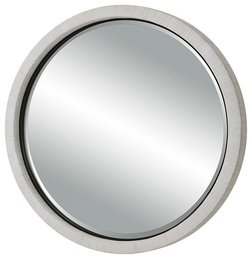 Uttermost 09860 Granada Whitewash Round Mirror