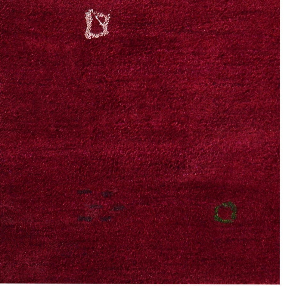 Hand Knotted Loom Silk Mix Area Rug Contemporary Dark Red