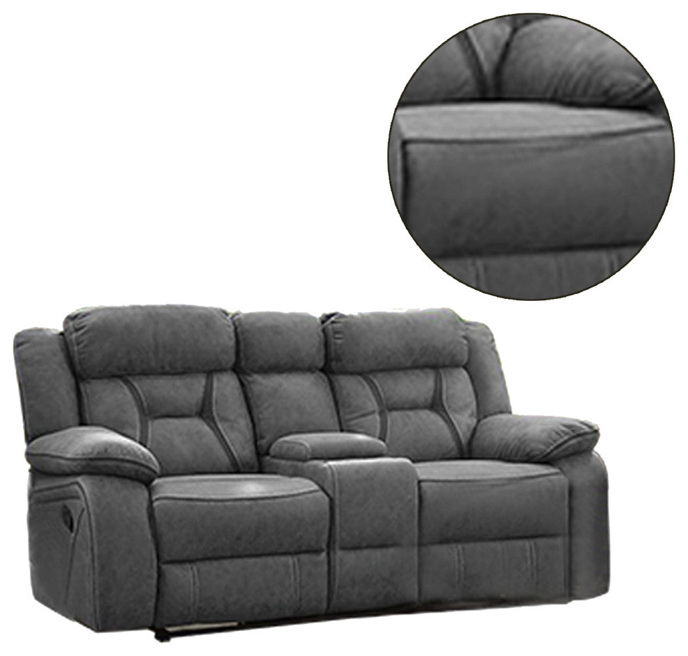 Pillow Top Arm Upholstered Motion Loveseat, Gray