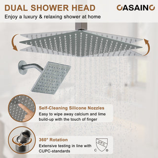 3 Function Wall Mounted Digital Display Shower System, Brushed Nickel