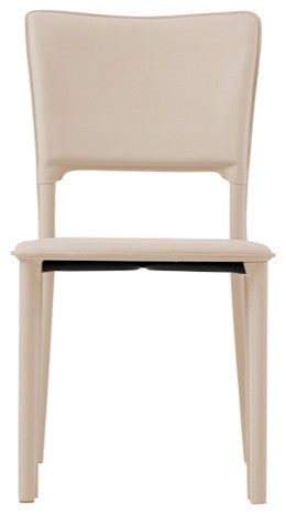 Metro Top Grain Leather Side Chair, Heritage Leather-Sand