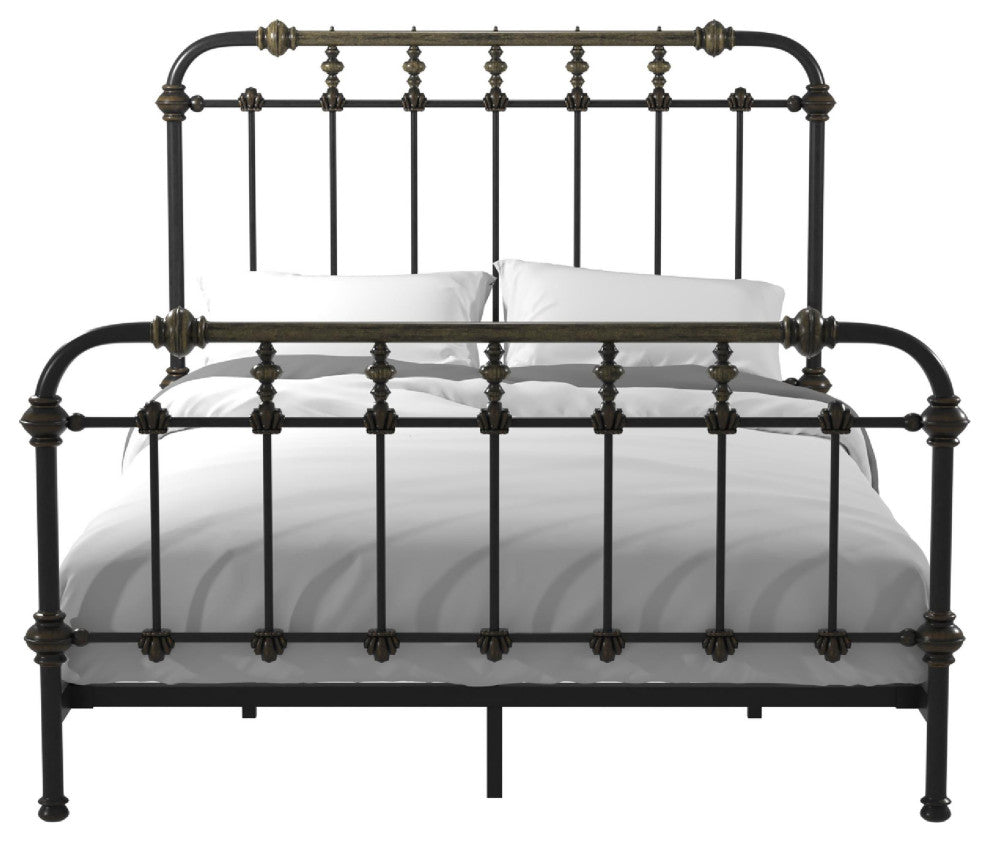 Furniture of America Cecil Transitional Metal Twin Spindle Bed in Antique Black
