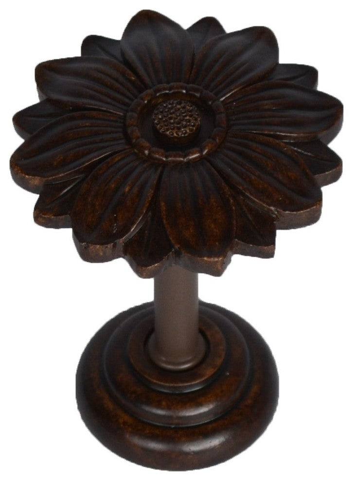 Bloom Drapery Medallion, Mahogany, Set of 2