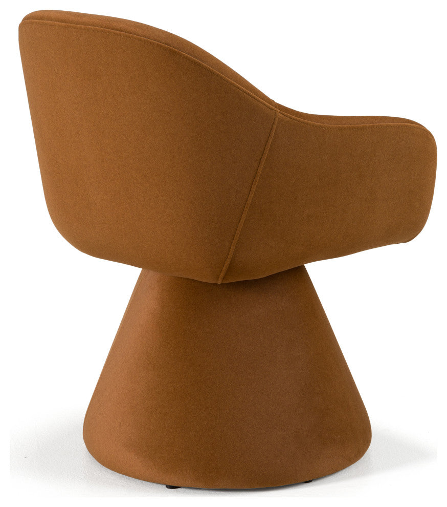 Modrest Risa Modern Rust Fabric Swivel Dining Chair