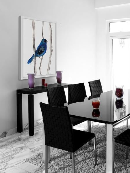 "Indigo Bunting" Framed Painting Print, 12"x18"