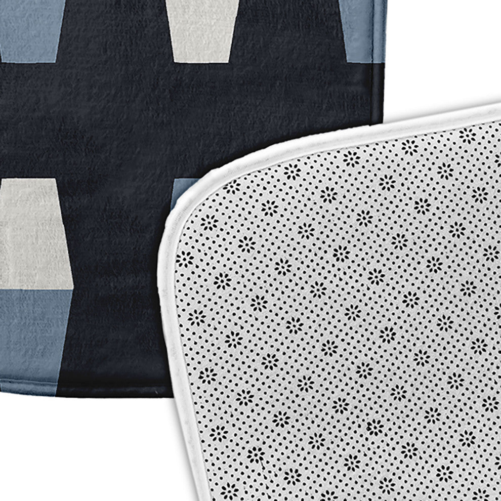 34" x 21" Bowling Pins Bathmat, Shark Blue