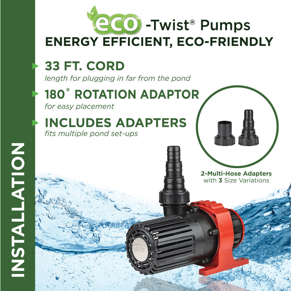 Eco-Twist Energy-Saving 5300GPH Pond Pump with Controller and 33-ft. Cord