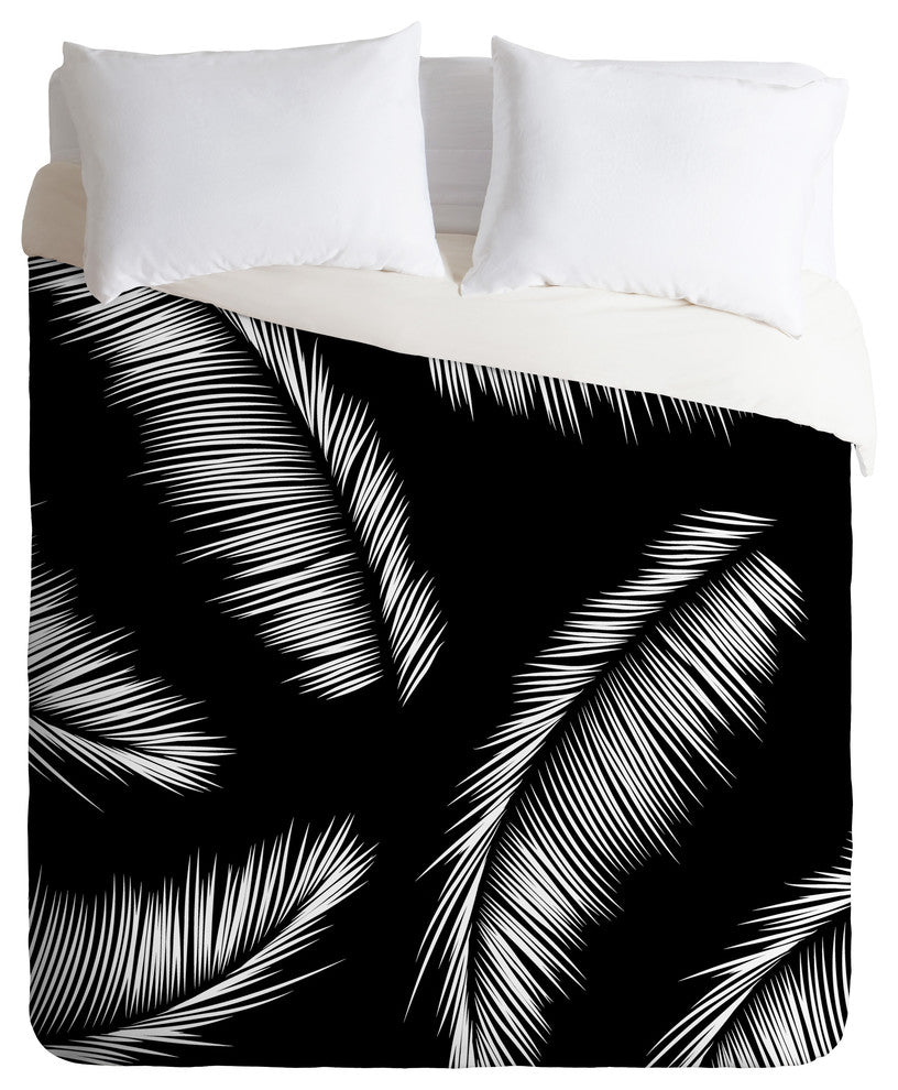 Kelly Haines Monochrome Palm Leaves Duvet Cover Set, King