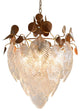 Uster | Glass Leaves Chandelier for Living Room, Cognac