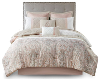 510 Design Shawnee 8 Piece Comforter Set, Blush, Cal King