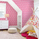 Avant Trellis Peel and Stick Vinyl Wallpaper, Magenta, 24"w X 60"h