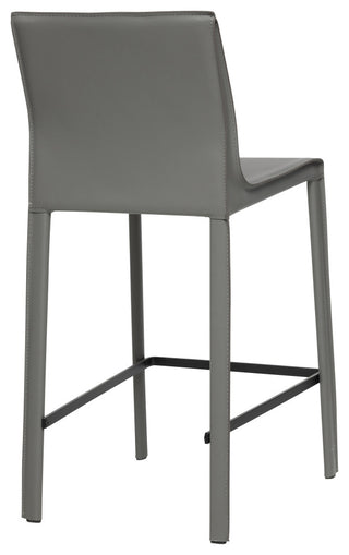 Elite Living Stan Leather 26" Counter Height Bar Stool, Grey