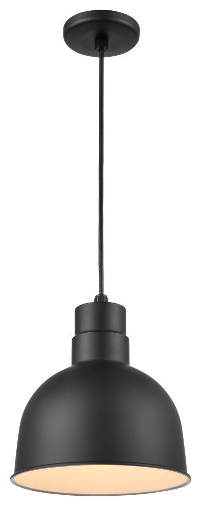 R Series Collection 1 Light 10 in. Satin Black RLM Pendant
