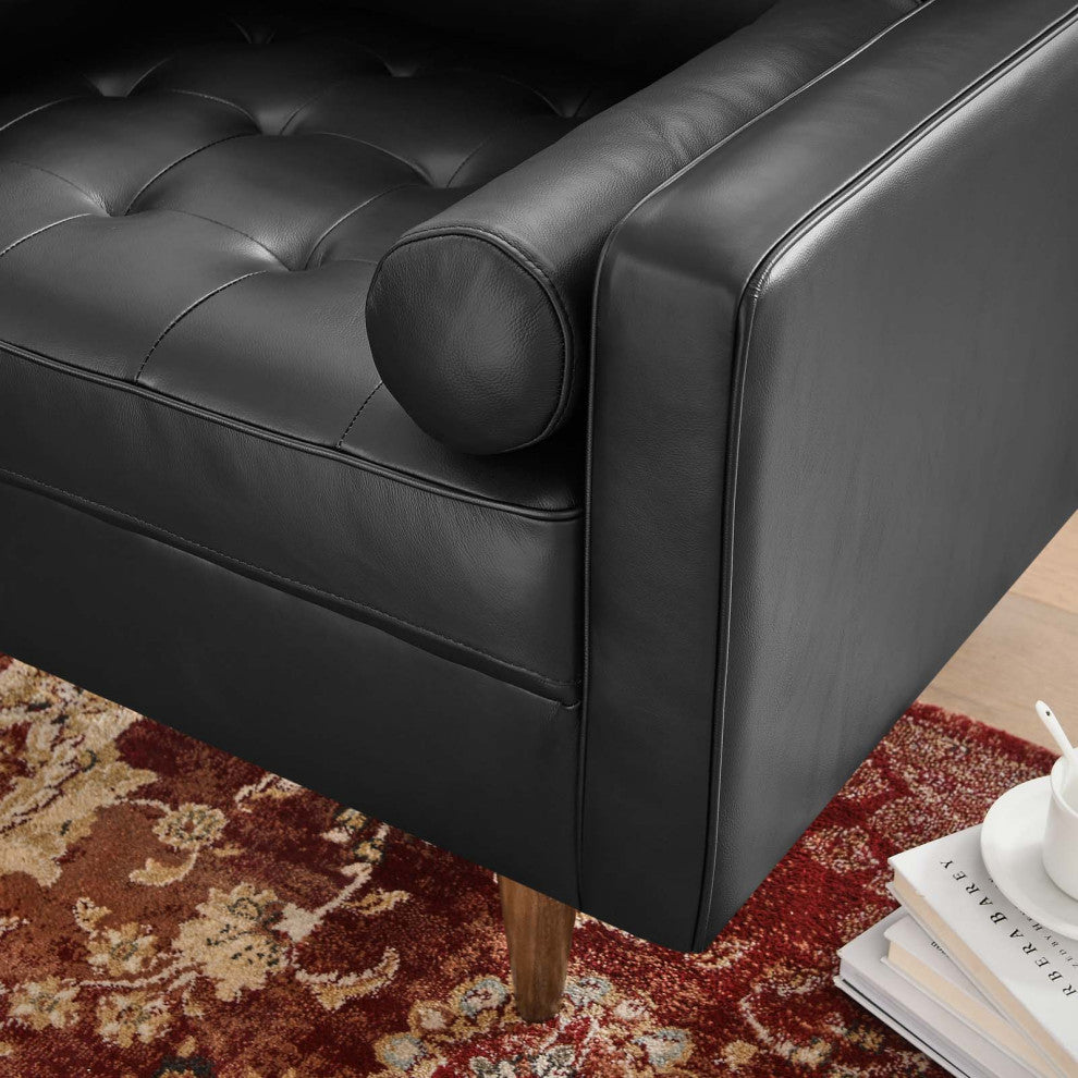 Valour Leather Armchair, Black