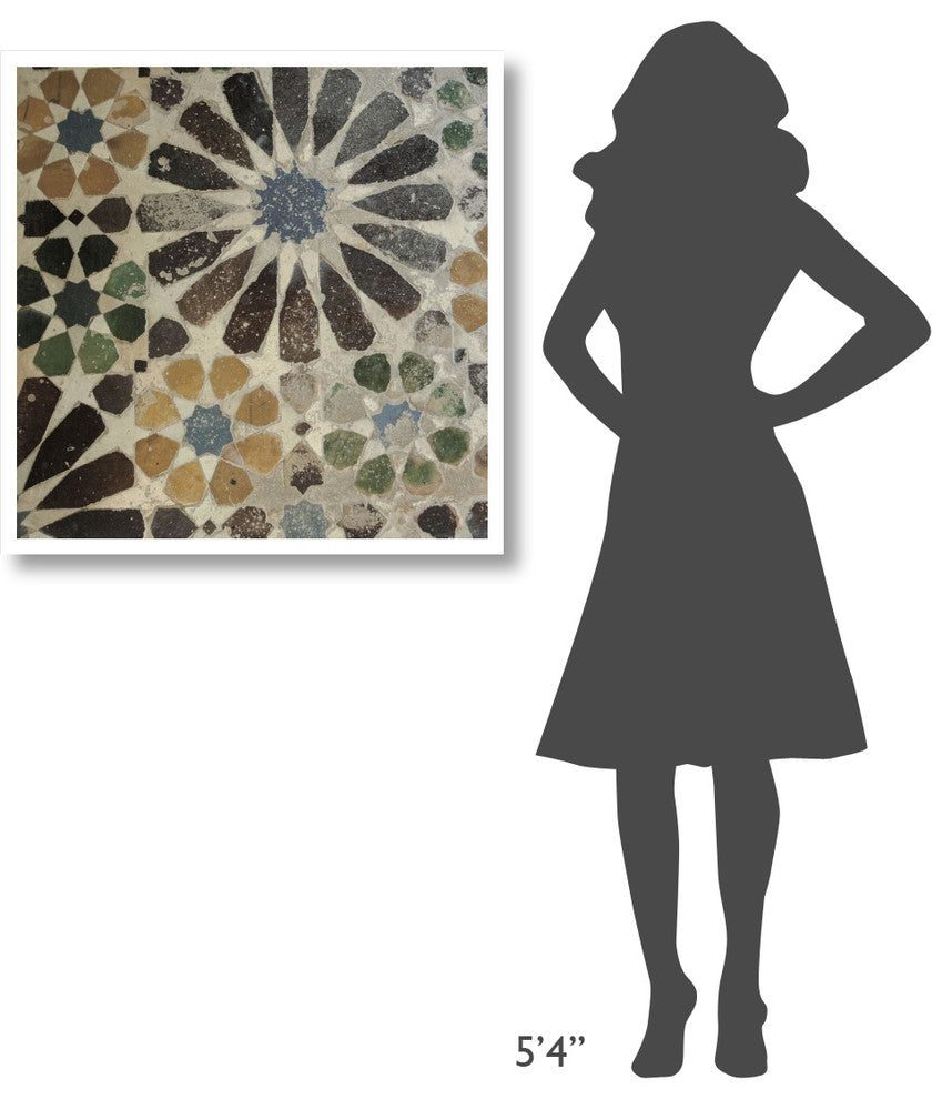 "Alhambra Tile III" Digital Paper Print by Sue Schlabach, 32"x32"