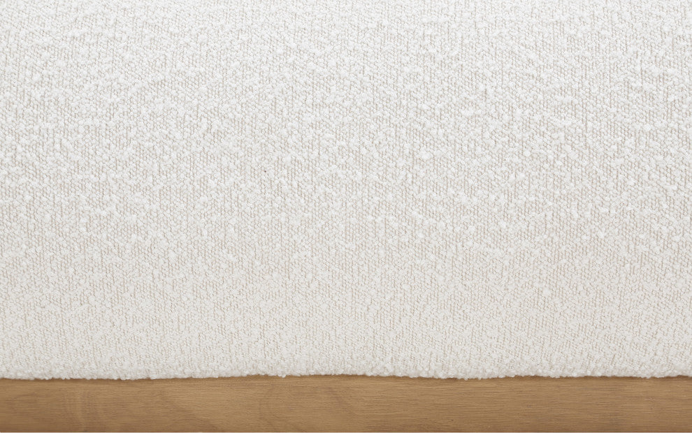 Vaughn Bed, Cream, King, Boucle Fabric, Natural Finish