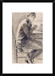 "Portrait of An Artist Sketching" Framed Print by John Constable, 17"x24"