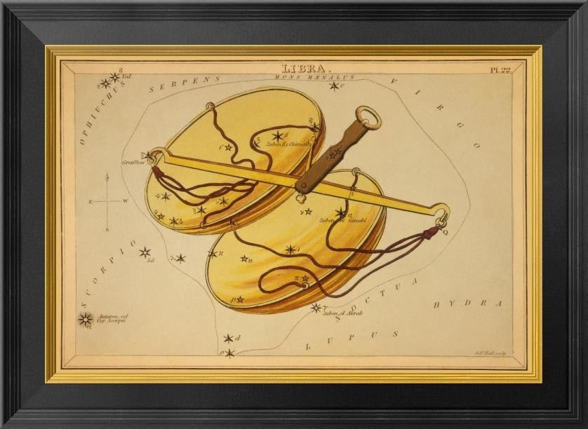 "Libra, 1825" Framed Canvas Giclee by Jehoshaphat Aspin, 22x16"
